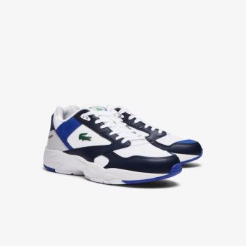 Lacoste Storm 96 Lo Mesh Color-Pop Sneakers Pánské - Tenisky Bílé / Tmavě Blankyt | CZ-JFWQqz